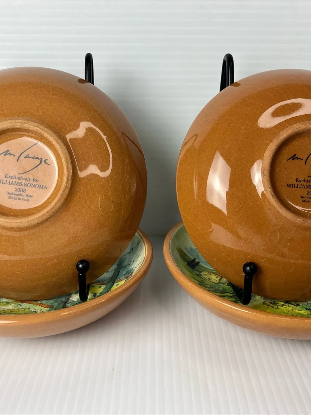 Williams-Sonoma Paysage bread Dipping dishes 4pc Tuscan Landscape By Marc Lacaze